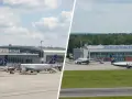 Dwa lotniska w Warszawie: Chopina z wieżą kontroli lotów i samolotami LOT, oraz Warszawa-Modlin z samolotami Ryanair.