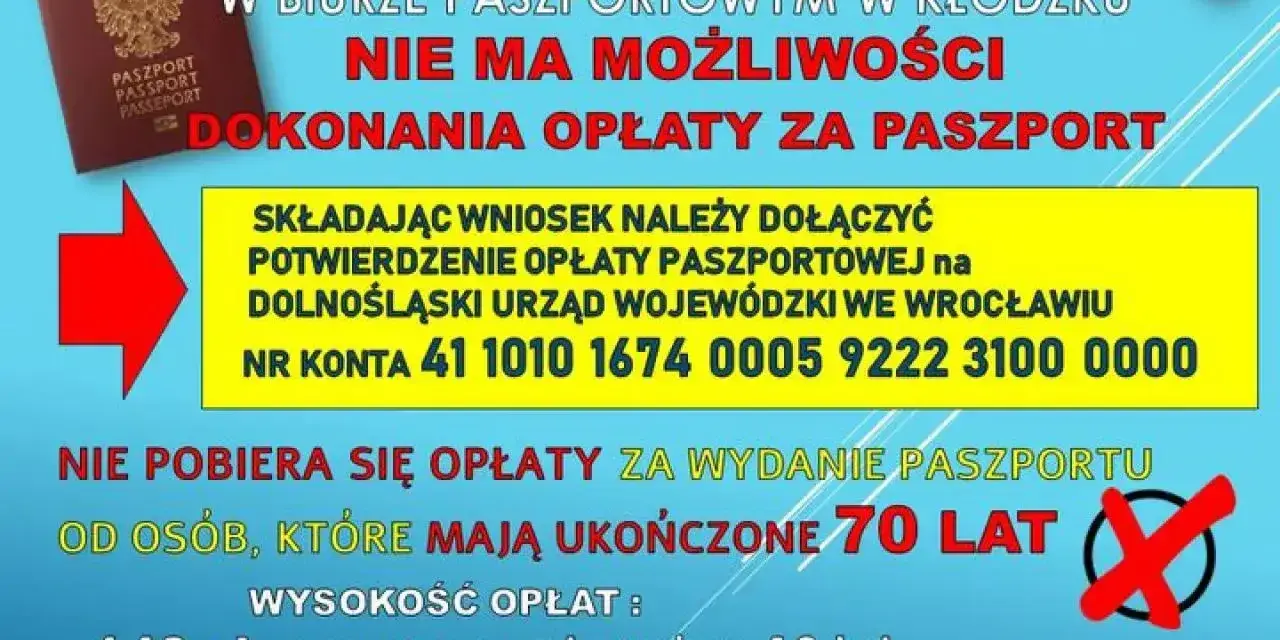 W Kłodzku nie zapłacisz za paszport. Dowiedz się, ile kosztuje paszport i gdzie dokonać opłaty.