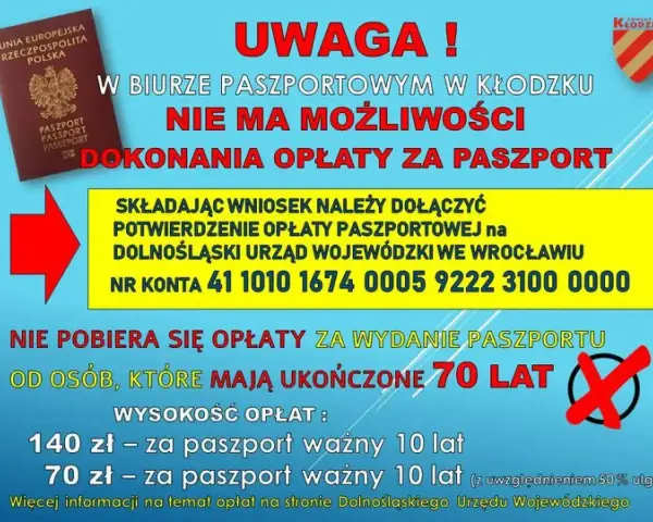 W Kłodzku nie zapłacisz za paszport. Dowiedz się, ile kosztuje paszport i gdzie dokonać opłaty.