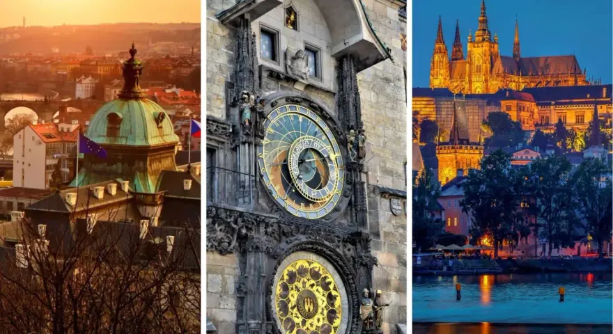 Praga nocą i za dnia: zamek, zegar astronomiczny i panorama miasta. Ciekawe ciekawostki o Czechach czekają!