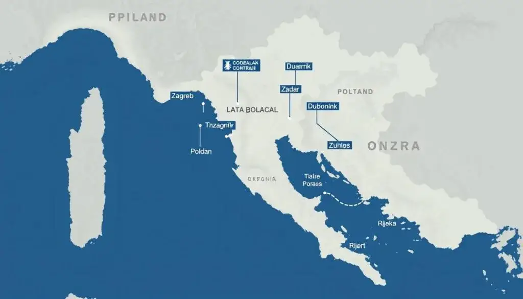 Mapa lotów Polska Chorwacja