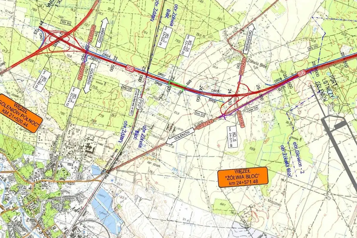 Lotnisko Szczecin Goleniów mapa dojazdu do Kołobrzegu