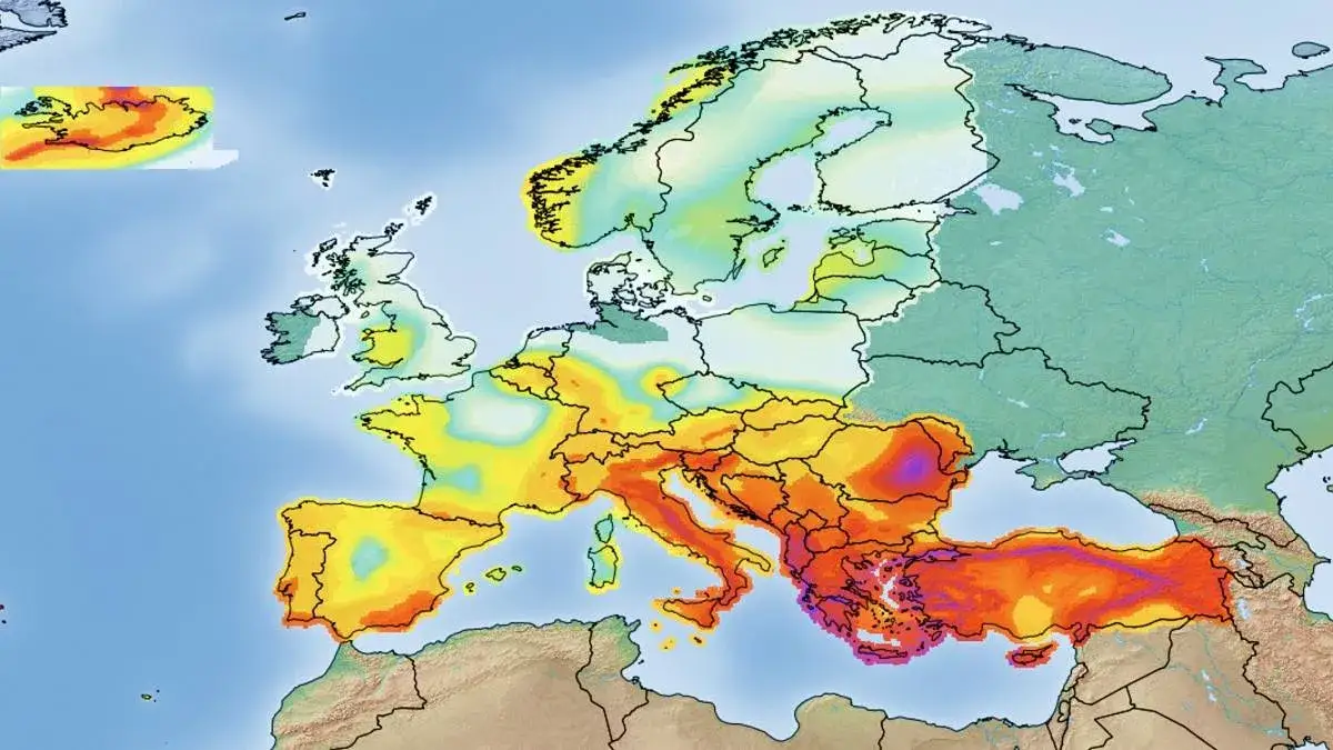 Mapa stref sejsmicznych Turcji lub ikona bezpieczeństwa